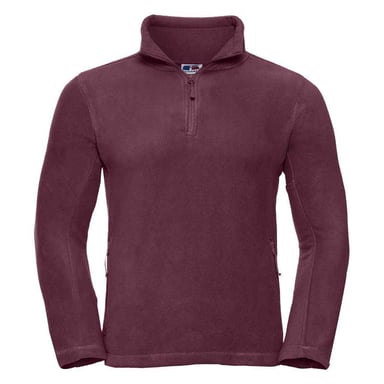 Russell Mens Zip Neck Outdoor Fleece Top (Burgundy)