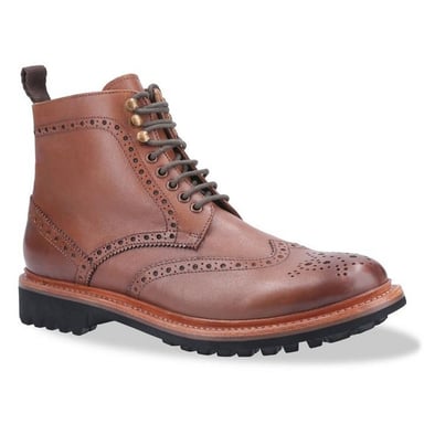 Cotswold Mens Rissington Commando Lace Up Leather Dress Boot (Brown)