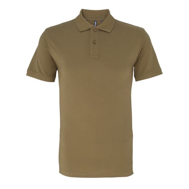 Asquith & Fox Mens Plain Short Sleeve Polo Shirt (Khaki)