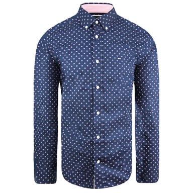 Camisa azul marino para hombre con flores ovaladas de Eden Park Paris