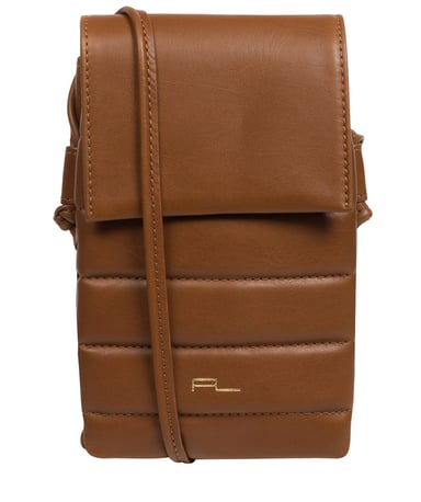 'Lilian' Chestnut Nappa Leather Cross Body Phone Bag