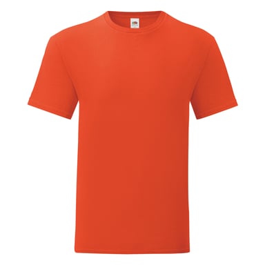 Fruit Of The Loom Mens Iconic T-Shirt (Pack of 5) (Flame Orange)