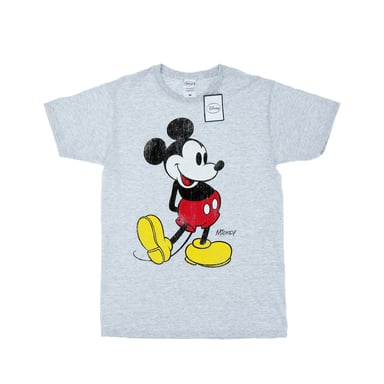 Disney Mens Mickey Mouse Classic Kick T-Shirt (Heather Grey)