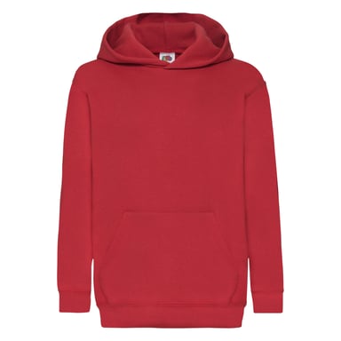 Fruit Of The Loom Childrens Unisex Hooded Sweatshirt / Hoodie (Red)