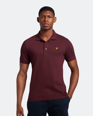 Lyle & Scott Plain Polo Shirt in Burgundy