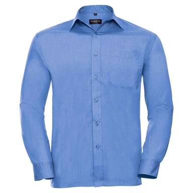 Russell Collection Mens Classic Polycotton Long-Sleeved Shirt (Corporate Blue)