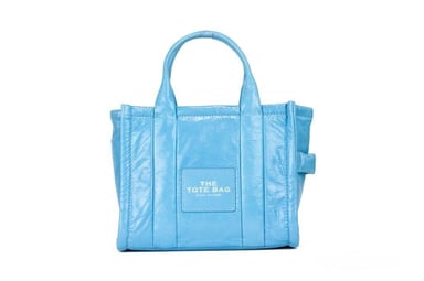 Bolso Bandolera De Cuero Azul Aire Brillante Brillante Mini Tote Air Blue