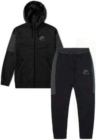 Conjunto completo de chándal de tejido polar para hombre en negro Nike Air