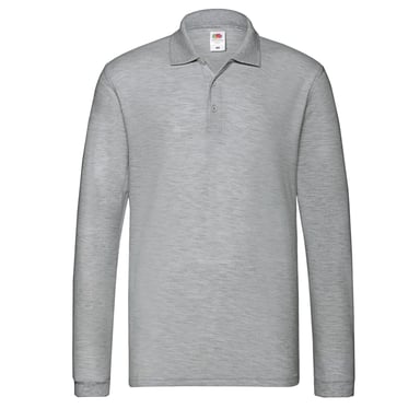 Fruit of the Loom Mens Premium Heather Long-Sleeved Polo Shirt (Athletic Heather Grey)