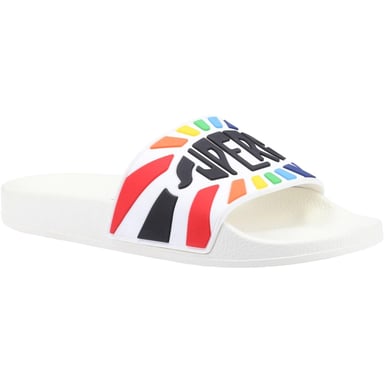 Superga Women's Slide Multicolour Logo Sandals White 34786