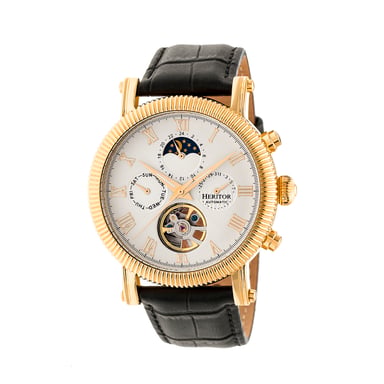 Reloj automático Heritor Winston semiesqueleto con correa de cuero