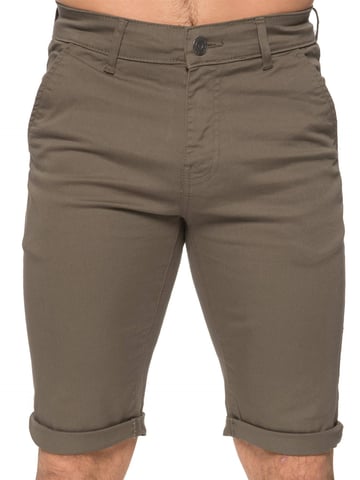 Enzo | Mens Slim Fit Stretch Chino Shorts - Beige
