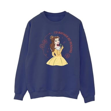 Disney Womens/Ladies Beauty And The Beast I´d Rather Be Reading Sweatshirt (Navy Blue)