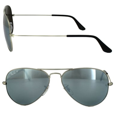 Ray-Ban Aviator Unisex Silver Silver Mirror Sunglasses Polarized