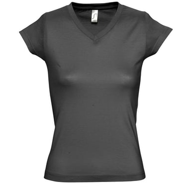 SOLs Womens/Ladies Moon V Neck Short Sleeve T-Shirt (Dark Grey)
