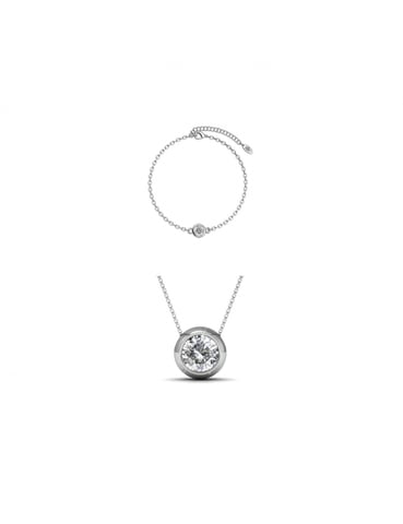 Conjunto Luna de Nacimiento - Plata y Cristal