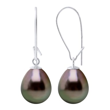 Earrings Real Cultured Tahiti Pearls Pear 9-10 mm