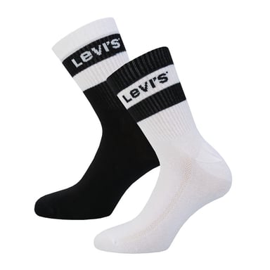 Men's Levis Sport Logo 2 Pack Socks in White Black
