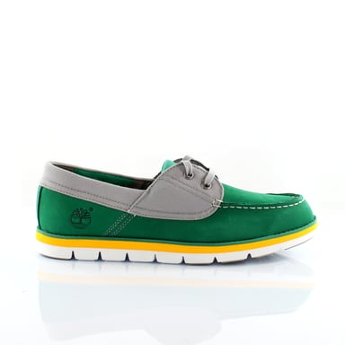 Timberland Harborside 2 Eye Green Leather Lace Up Boath Boath Shoes 6320a