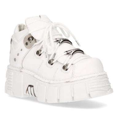 Botines góticos de cuero blanco New Rock 106N-S8