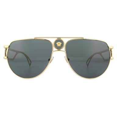 Gafas de sol unisex doradas y grises Aviador Versace