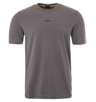 BOSS Centre Logo Sustainable Relaxed Fit T-Shirt - Grey