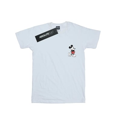 Disney Mens Mickey Mouse Kickin Retro Chest T-Shirt (White)