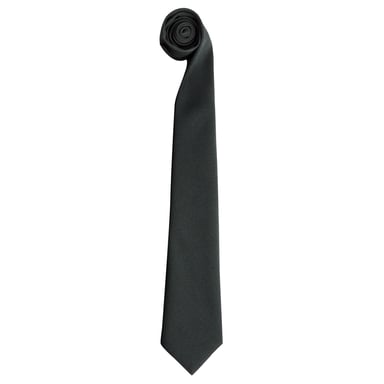 Premier Tie - Men Plain Work Tie (Pack of 2) (Black)