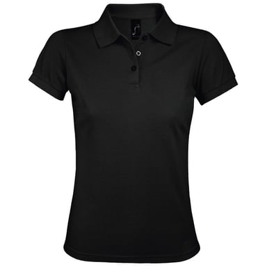 SOLs Womens/Ladies Prime Pique Polo Shirt (Black)