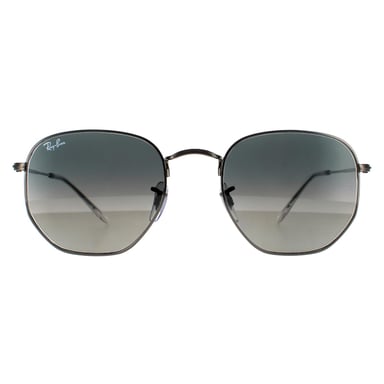 Gafas de sol unisex Ray-Ban Square de metal gunmetal con degradado gris oscuro