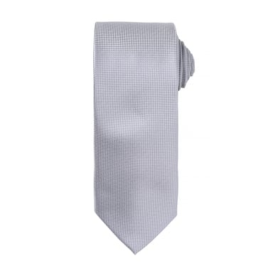 Premier Mens Micro Waffle Formal Work Tie (Silver)
