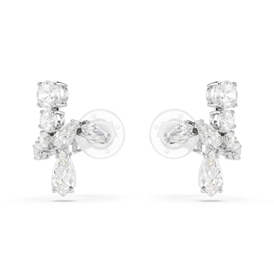 Swarovski 'Matrix' Women's Base Metal Clip Earrings - Silver 5692523