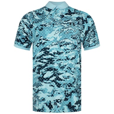 Polo de golf azul para hombre Under Armour Iso-Chill Penta Dot