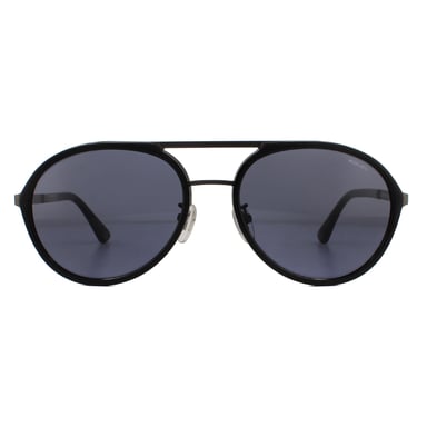 Gafas de sol para hombre Police Aviator en gris mate con acabado de metal gunmetal.