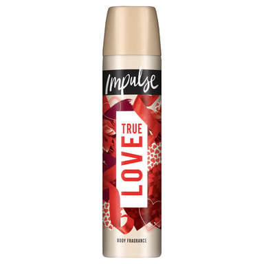 Desodorante en spray corporal Impulse True Love hecho con mezcla de aromas naturales 75ml