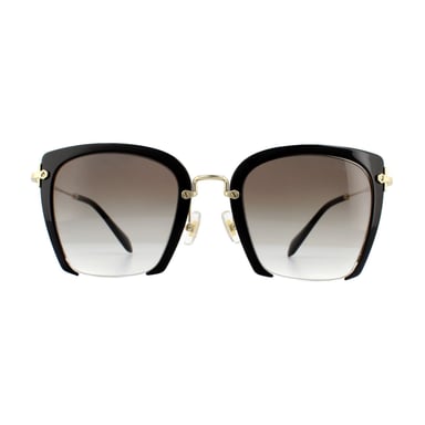 MIU MIU Gafas de sol MU52RS 1AB0A7 Negro con brazos dorados Marrón degradado