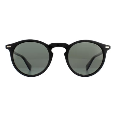 Gafas de sol polarizadas Polaroid redondas para hombre, negras y verdes