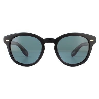 Oliver peoples gafas de sol redondas unisex negro azul polarizadas