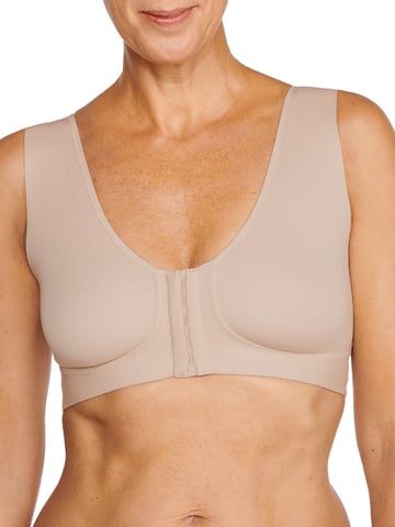 Wellness Front Fastening Soft Cup Bra - Beige