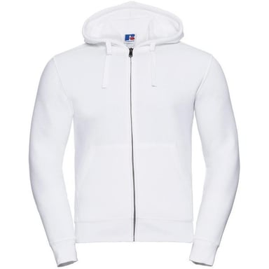 Russell Mens Authentic Full Zip Hooded Sweatshirt / Hoodie (White)