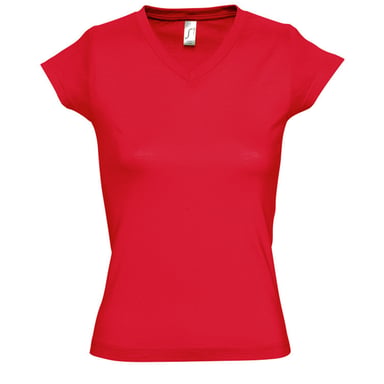 SOLs Womens/Ladies Moon V Neck Short Sleeve T-Shirt (Red)