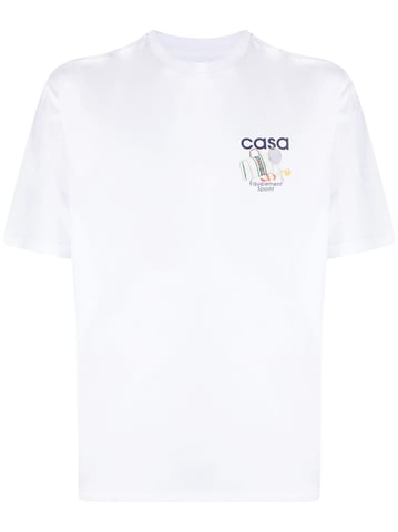 Camiseta Casablanca Equipment Sportive de algodón en blanco
