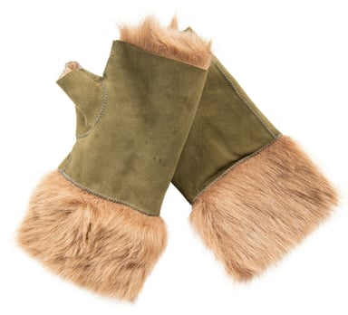 Mitones de piel de oveja para mujer, puños sin dedos, piel de oveja de gamuza Toscana