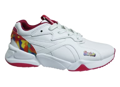 Puma Nova X Barbie Cabaret White Cuero Lace Lace Up Kids Entrenadores 371585 01
