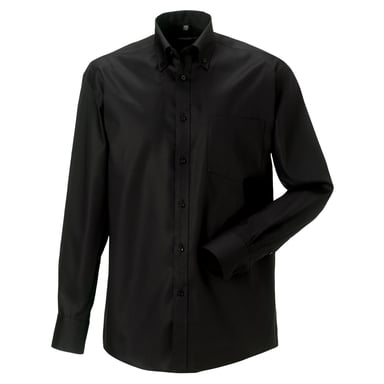 Russell Collection Mens Long Sleeve Ultimate Non-Iron Shirt (Black)