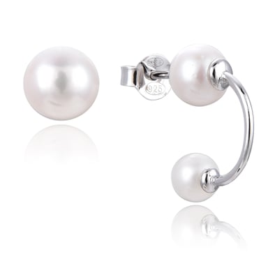 Gena.paris 'Asymmetric' Women's 925 Sterling Silver Stud Earrings - Silver GBO1533-W
