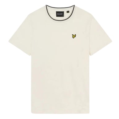 Camiseta de tiza con cuello ribeteado de Lyle & Scott