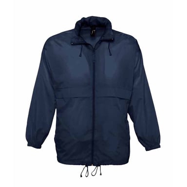 SOLS Unisex Surf Windbreaker Lightweight Jacket (Navy)