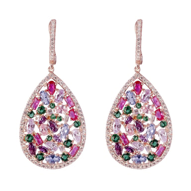 Orphelia 'Elora' Women's 925 Sterling Silver Drop Earrings - Rose ZO-7429