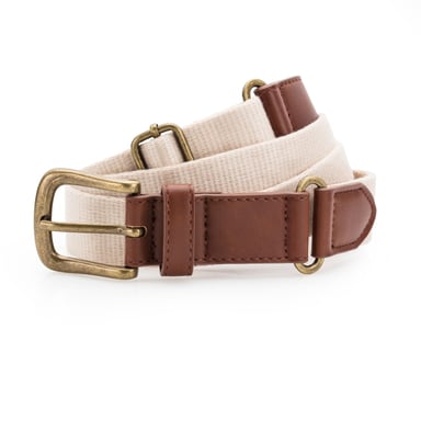 Asquith & Fox Mens Faux Leather And Canvas Belt (Natural)